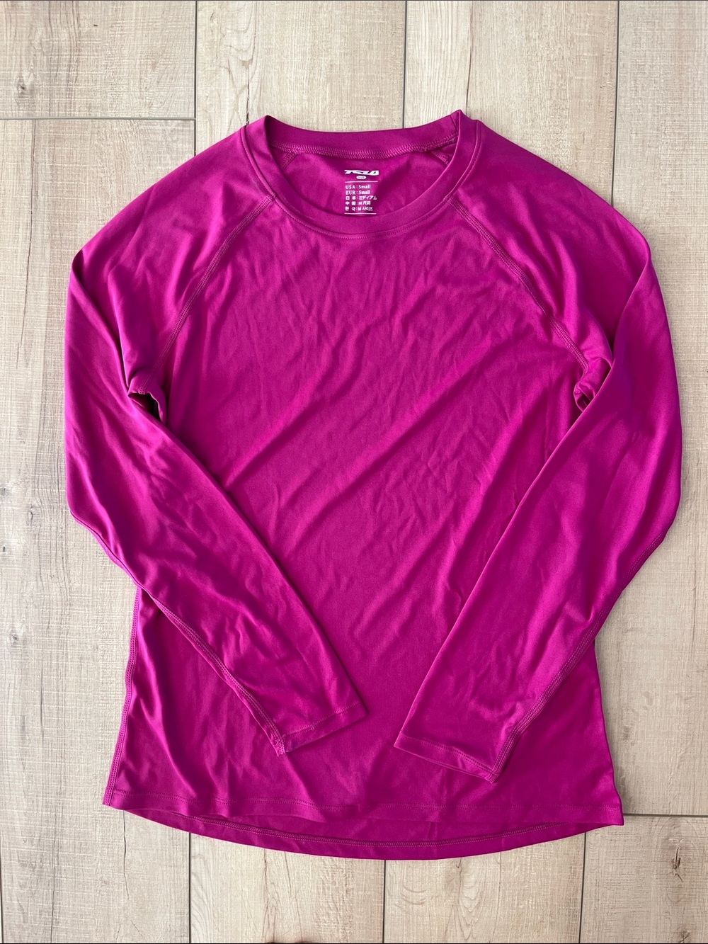 Long Sleeve Crewneck Top - Magenta